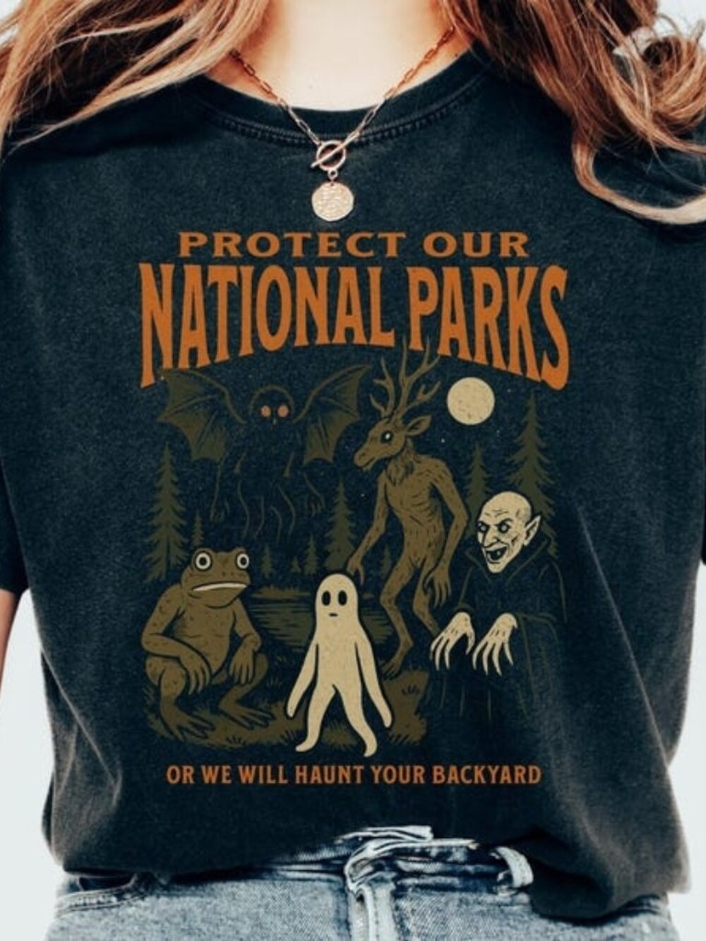 Mothman Cryptid Shirt, Weirdcore Folk Horror Aesthetic Tee